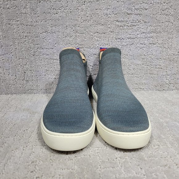 Rothy's The Chelsea Green Fog Melange Knit Pull On Ankle Boots US Size 7.5, 8, 9 - Picture 2 of 10
